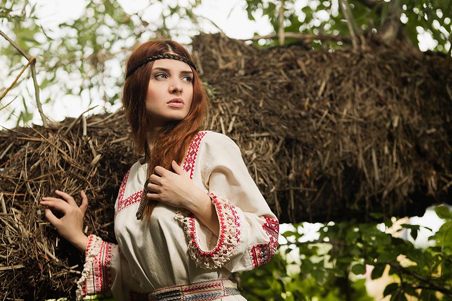 Women in Slavic costumes in Sao Jose dos Campos