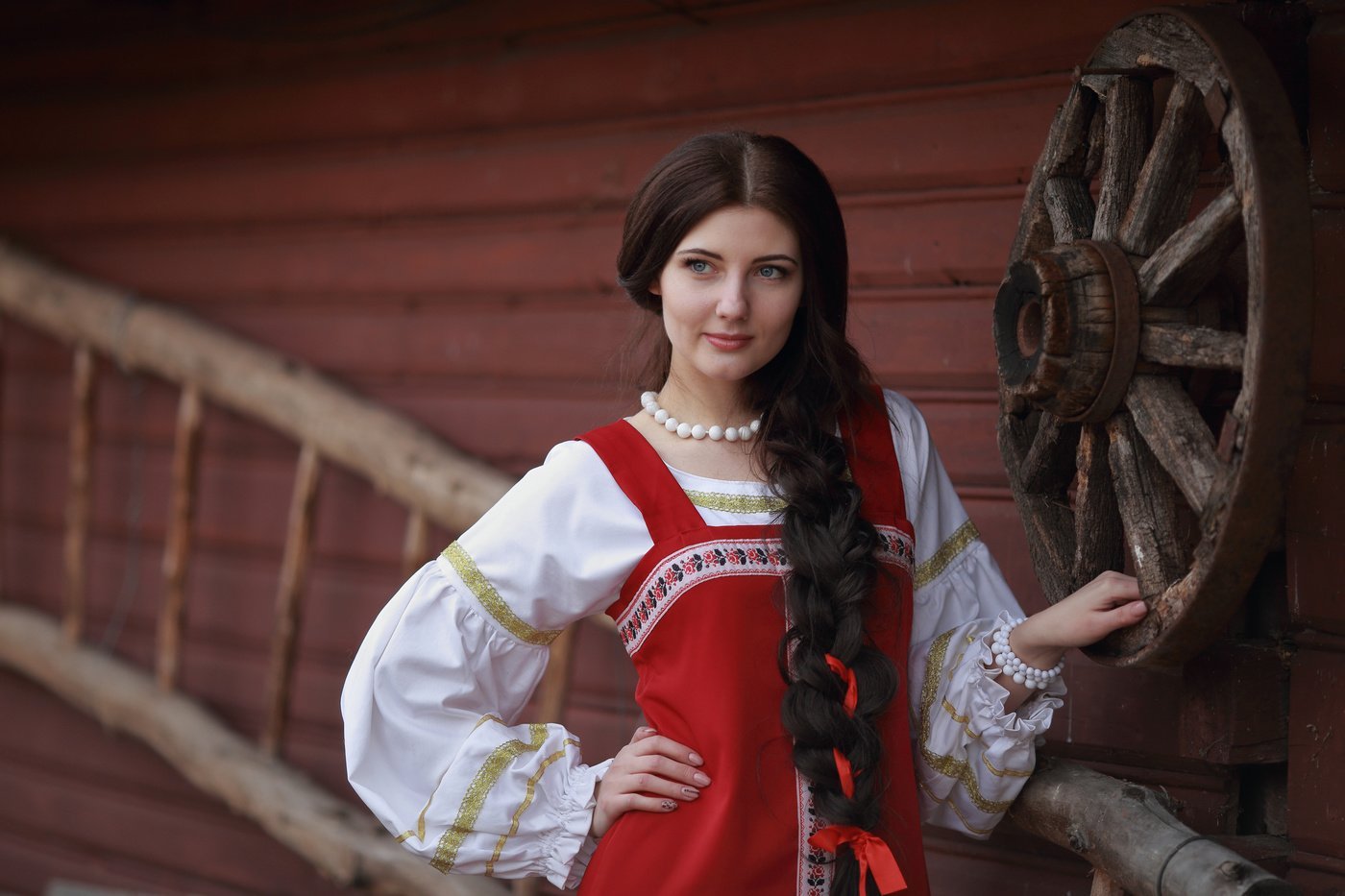 Girls in Slavic costumes in Sao Jose dos Campos